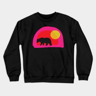 Sunset Bear in Cave Crewneck Sweatshirt